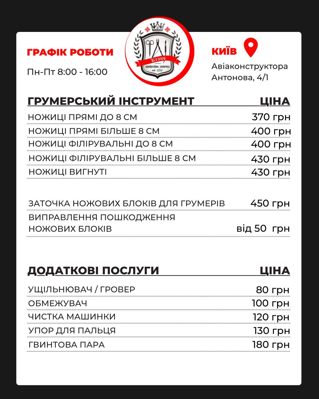 Заточка грумерского инструмента